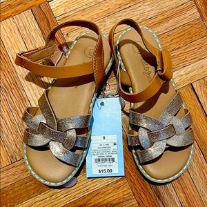 Cat & Jack gold Sandals Size 9